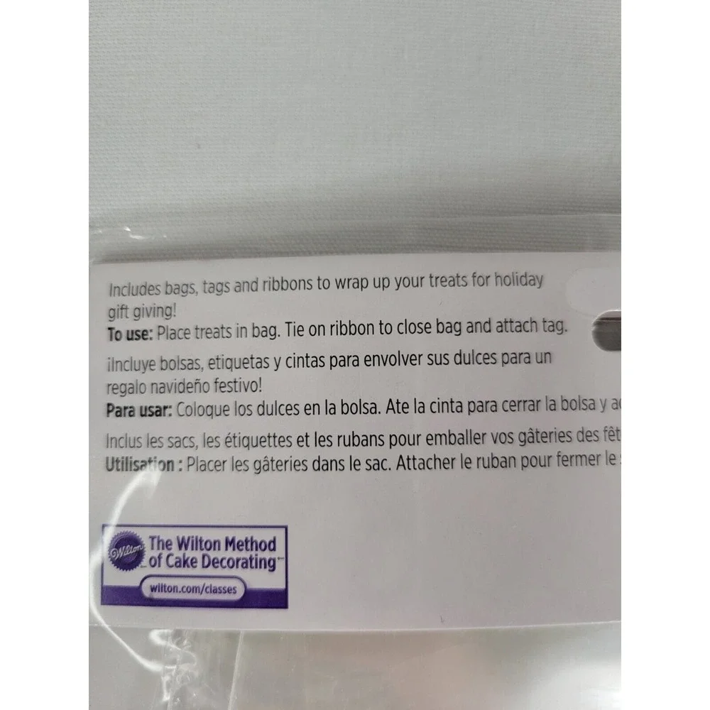 Wilton Christmas Treat Bag Kits 3 packs of 12 Bags With Ribbons & Tags